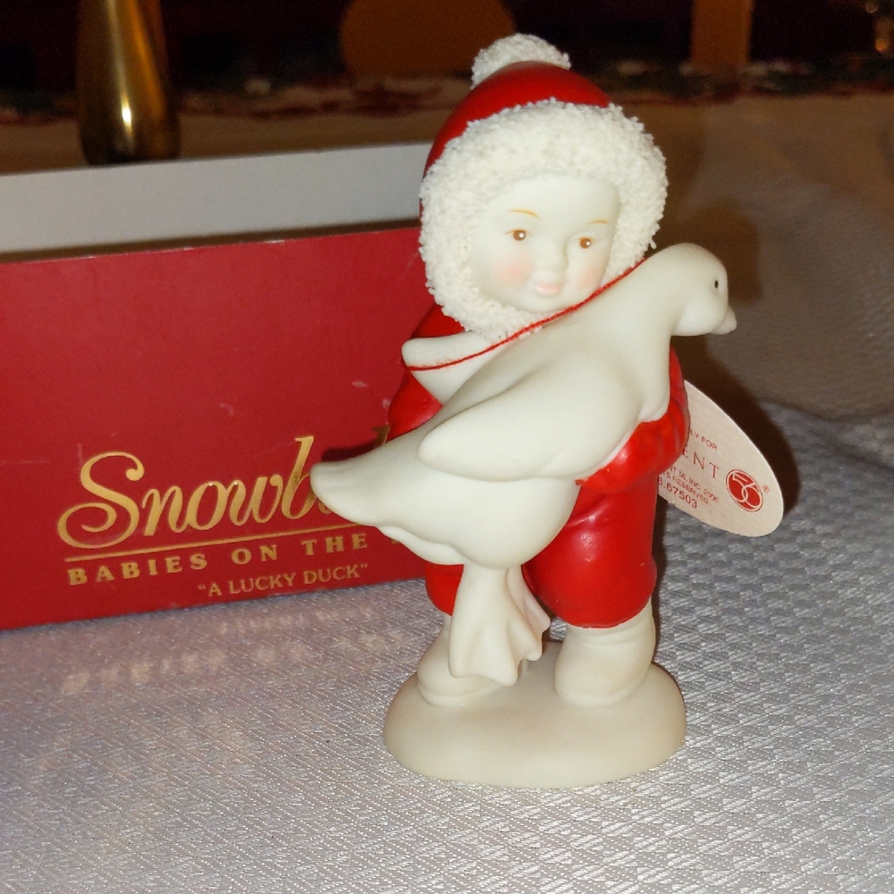 Snowbabies Figurine A Lucky Duck Babies On The Farm Very Sweet New